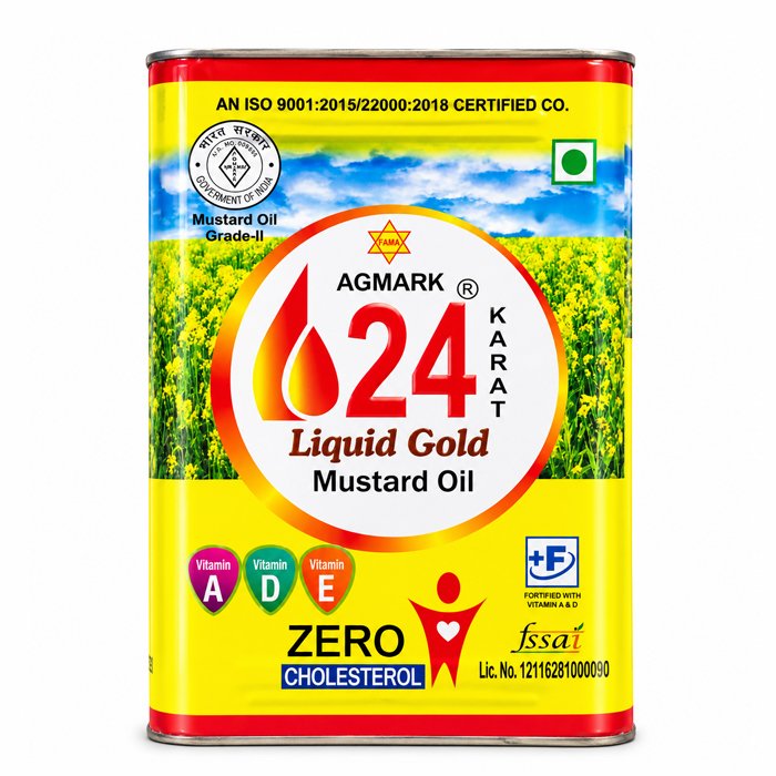 24 Karat Liquid Gold Mustard Oil 15 ltr